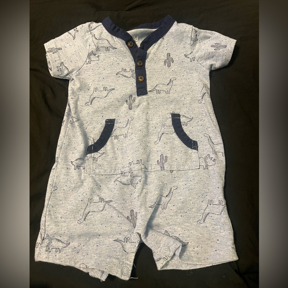 Carter's Child of Mine Blue Dinosaur Romper